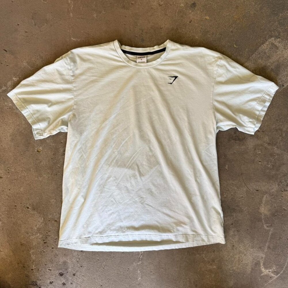 Gymshark Light Blue Crest Logo Dri Fit T Shirt • Athletic Streetwear • Size XL